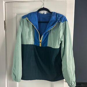 Old Navy Colorblock Windbreaker Jacket - Blue, Green, Yellow